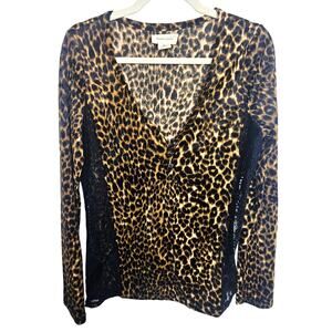 Ralph Lauren Denim & Supply Womens Leopard Print Lace Top Size M Mob Wife Y2K